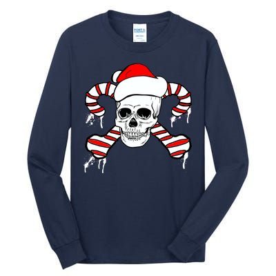 Candy Cane Skull Tall Long Sleeve T-Shirt