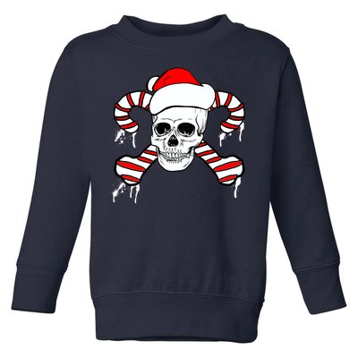 Candy Cane Skull Toddler Sweatshirt