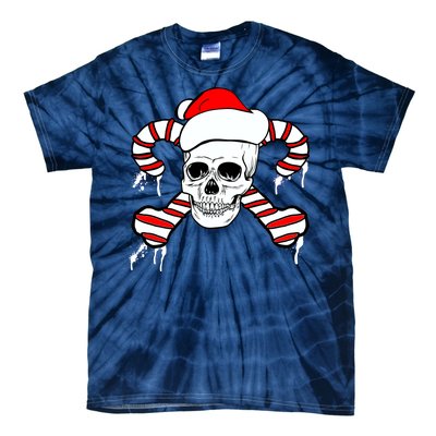 Candy Cane Skull Tie-Dye T-Shirt