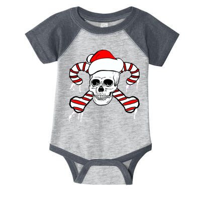 Candy Cane Skull Infant Baby Jersey Bodysuit