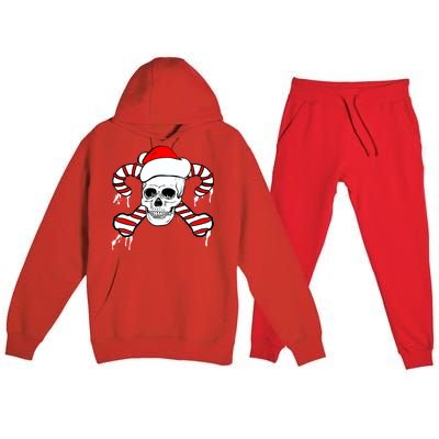 Candy Cane Skull Premium Hooded Sweatsuit Set