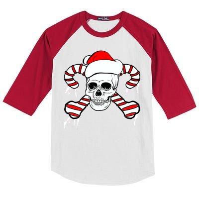 Candy Cane Skull Kids Colorblock Raglan Jersey