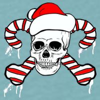 Candy Cane Skull Sueded Cloud Jersey T-Shirt