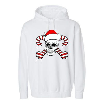 Candy Cane Skull Garment-Dyed Fleece Hoodie