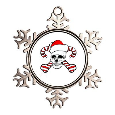 Candy Cane Skull Metallic Star Ornament