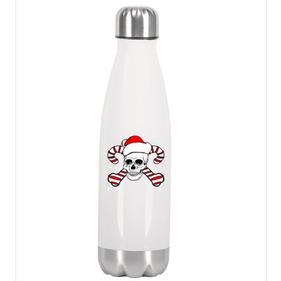 Candy Cane Skull Stainless Steel Insulated Water Bottle