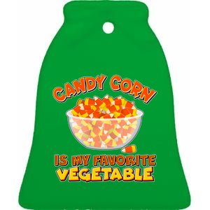 Candy Corn Is My Favorite Vegetable Ceramic Bell Ornament