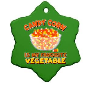 Candy Corn Is My Favorite Vegetable Ceramic Star Ornament