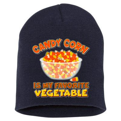 Candy Corn Is My Favorite Vegetable Short Acrylic Beanie