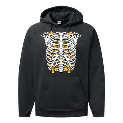 Candy Corn Skeleton Hallween Costume Performance Fleece Hoodie