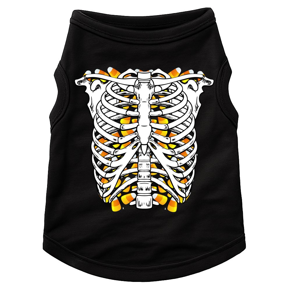 Candy Corn Skeleton Hallween Costume Doggie Tank