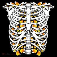 Candy Corn Skeleton Hallween Costume High Crown Mesh Back Trucker Hat