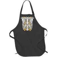 Candy Corn Skeleton Hallween Costume Full-Length Apron With Pockets