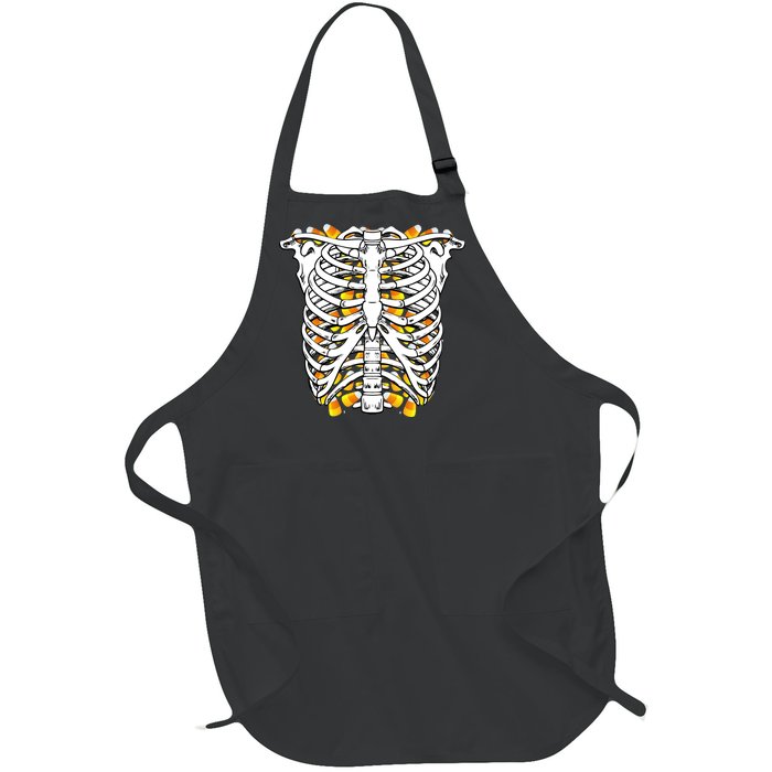 Candy Corn Skeleton Hallween Costume Full-Length Apron With Pockets