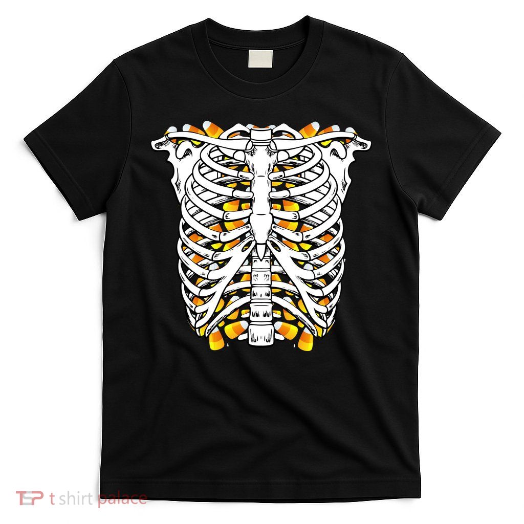 Candy Corn Skeleton Hallween Costume T-Shirt