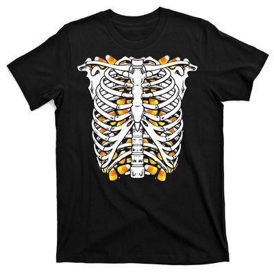 Candy Corn Skeleton Hallween Costume T-Shirt