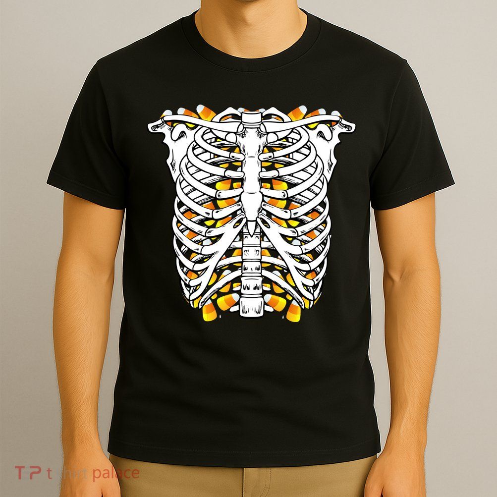 Candy Corn Skeleton Hallween Costume T-Shirt