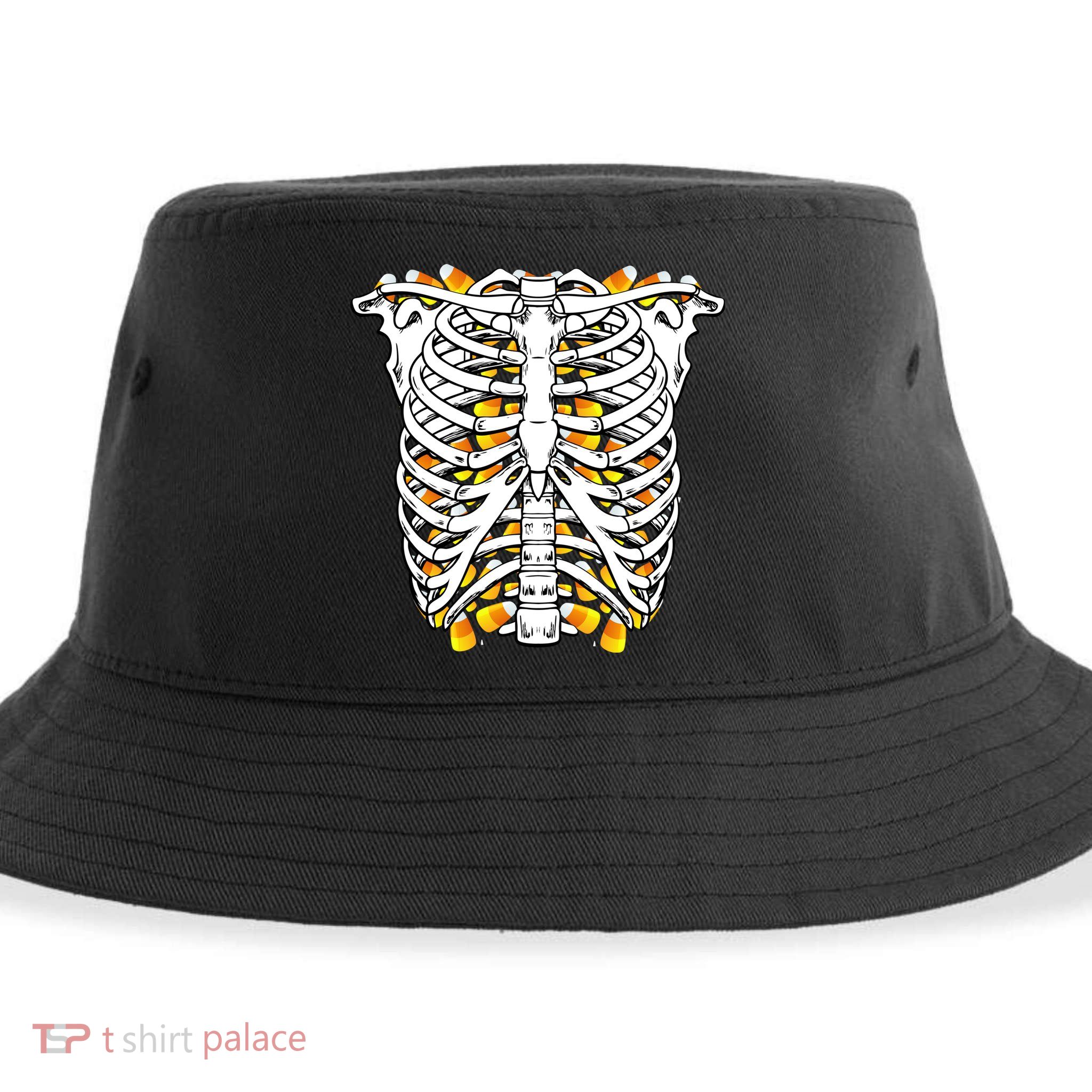 Candy Corn Skeleton Hallween Costume Sustainable Bucket Hat