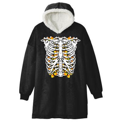 Candy Corn Skeleton Hallween Costume Hooded Wearable Blanket