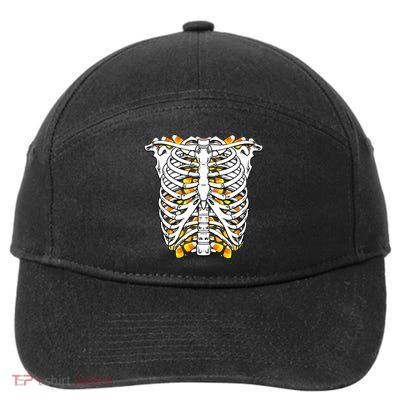 Candy Corn Skeleton Hallween Costume 7-Panel Snapback Hat