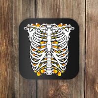 Candy Corn Skeleton Hallween Costume Coaster