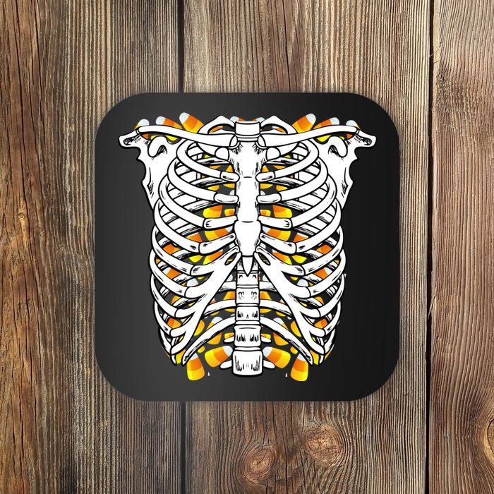 Candy Corn Skeleton Hallween Costume Coaster