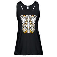 Candy Corn Skeleton Hallween Costume Ladies Essential Flowy Tank