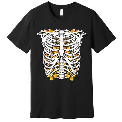 Candy Corn Skeleton Hallween Costume Premium T-Shirt