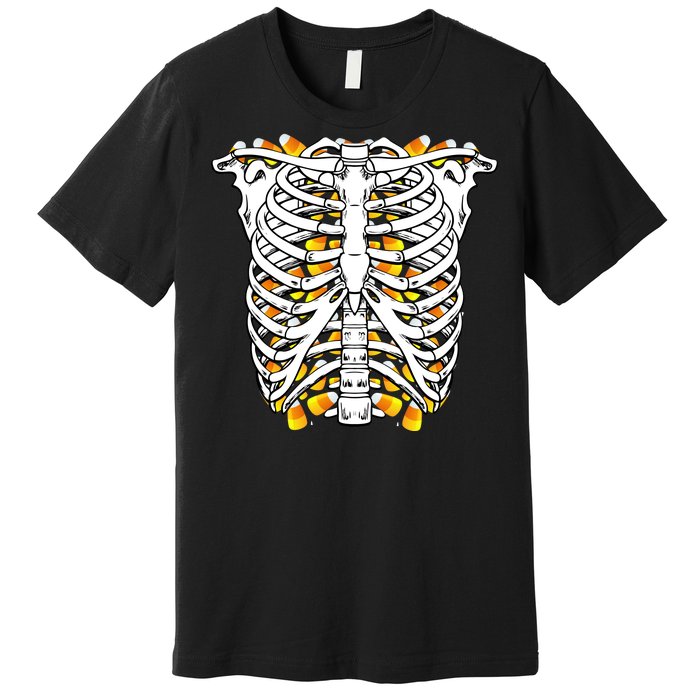 Candy Corn Skeleton Hallween Costume Premium T-Shirt