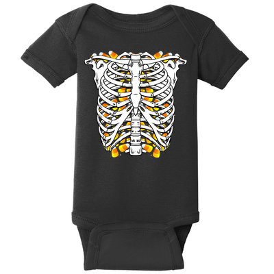 Candy Corn Skeleton Hallween Costume Baby Bodysuit