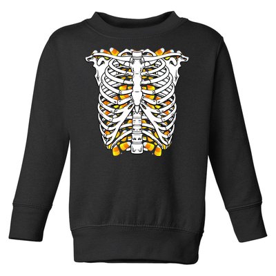 Candy Corn Skeleton Hallween Costume Toddler Sweatshirt