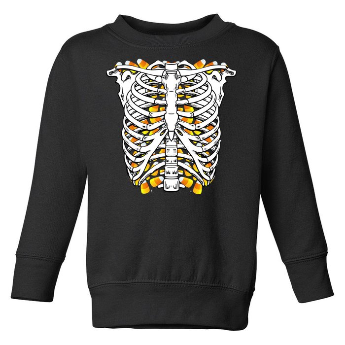 Candy Corn Skeleton Hallween Costume Toddler Sweatshirt