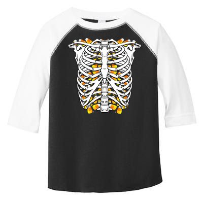 Candy Corn Skeleton Hallween Costume Toddler Fine Jersey T-Shirt