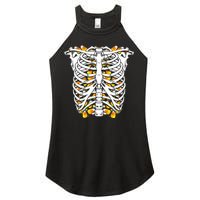 Candy Corn Skeleton Hallween Costume Women's Perfect Tri Rocker Tank