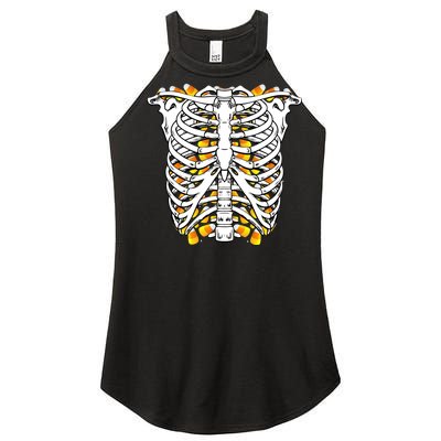 Candy Corn Skeleton Hallween Costume Women's Perfect Tri Rocker Tank