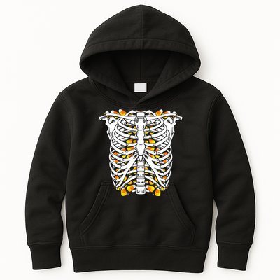 Candy Corn Skeleton Hallween Costume Kids Hoodie
