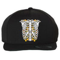 Candy Corn Skeleton Hallween Costume Wool Snapback Cap