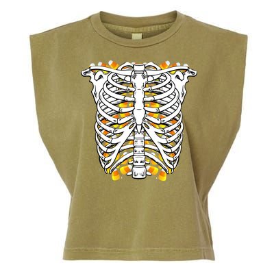 Candy Corn Skeleton Hallween Costume Garment-Dyed Women's Muscle Tee