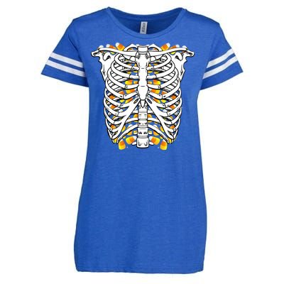 Candy Corn Skeleton Hallween Costume Enza Ladies Jersey Football T-Shirt