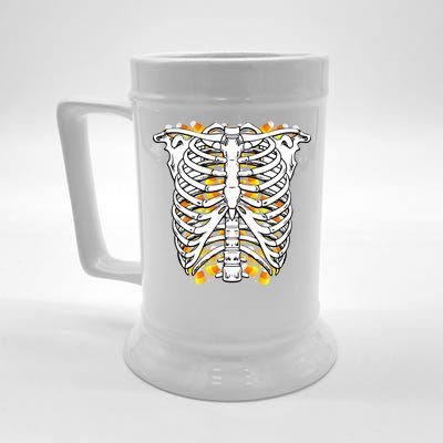 Candy Corn Skeleton Hallween Costume Beer Stein