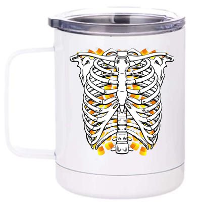 Candy Corn Skeleton Hallween Costume 12 oz Stainless Steel Tumbler Cup