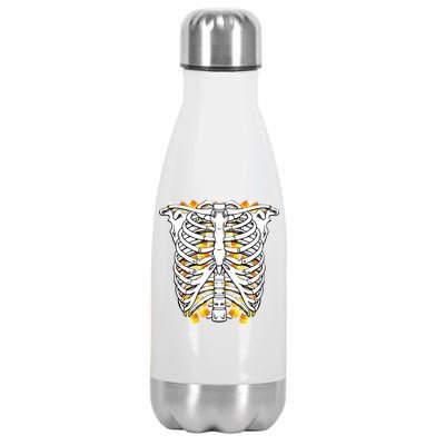 Candy Corn Skeleton Hallween Costume Stainless Steel Insulated Water Bottle