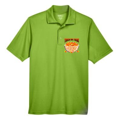 Candy Corn Trick or Treat Halloween Men's Origin Performance Pique Polo