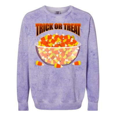 Candy Corn Trick or Treat Halloween Colorblast Crewneck Sweatshirt