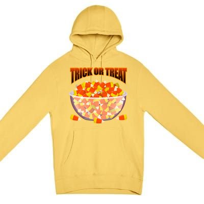 Candy Corn Trick or Treat Halloween Premium Pullover Hoodie