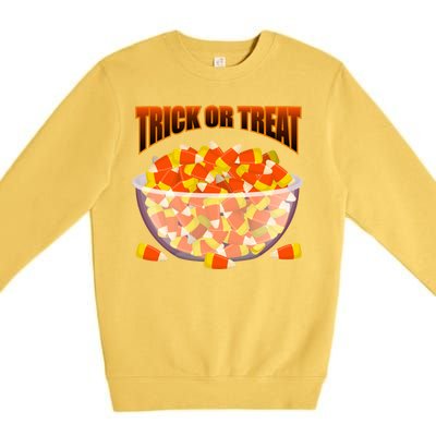 Candy Corn Trick or Treat Halloween Premium Crewneck Sweatshirt