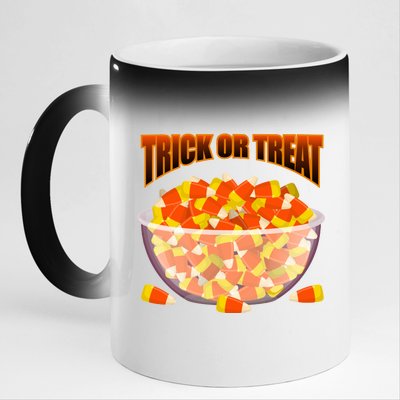 Candy Corn Trick or Treat Halloween 11oz Black Color Changing Mug