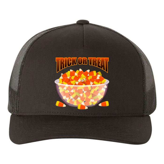 Candy Corn Trick or Treat Halloween Yupoong Adult 5-Panel Trucker Hat