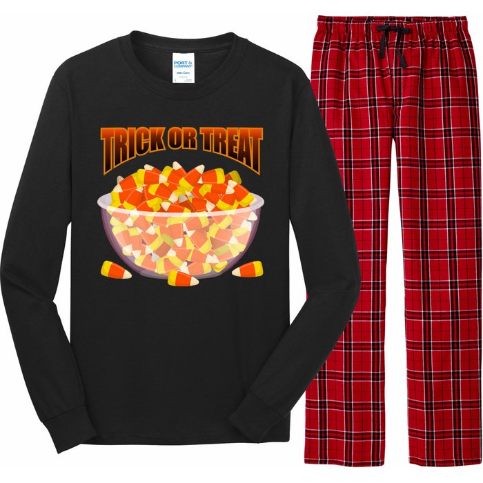 Candy Corn Trick or Treat Halloween Long Sleeve Pajama Set