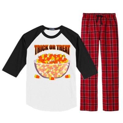 Candy Corn Trick or Treat Halloween Raglan Sleeve Pajama Set